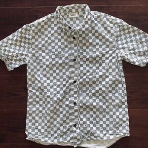 VANS Kids Plaid Button Down Short Sleeve Shirt Size Youth Large